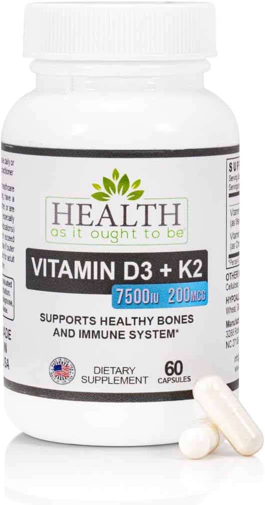 Vitamin D3 7500 Iu + K2 200 Mcg - 60 Capsules