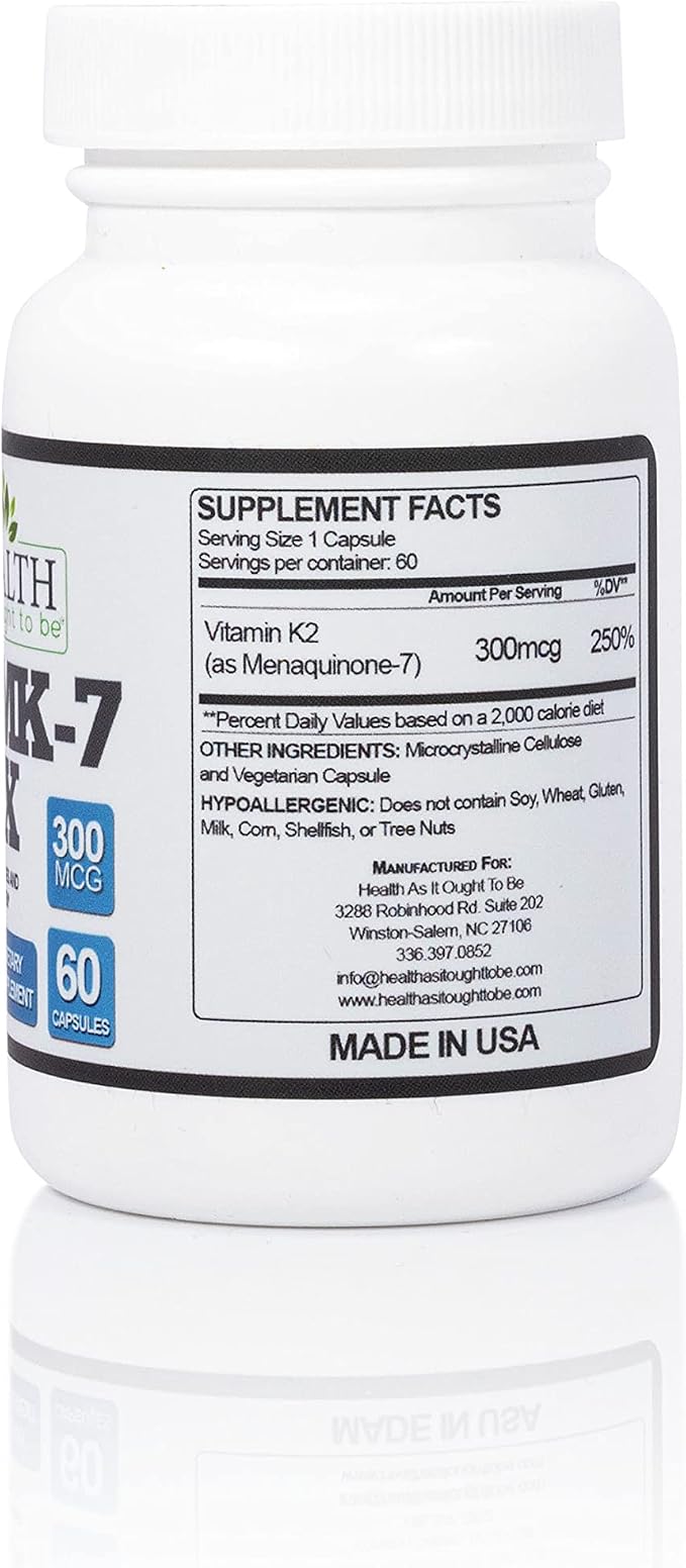 Vitamin K2 Mk-7 Max 300 Mcg - 60 Capsules