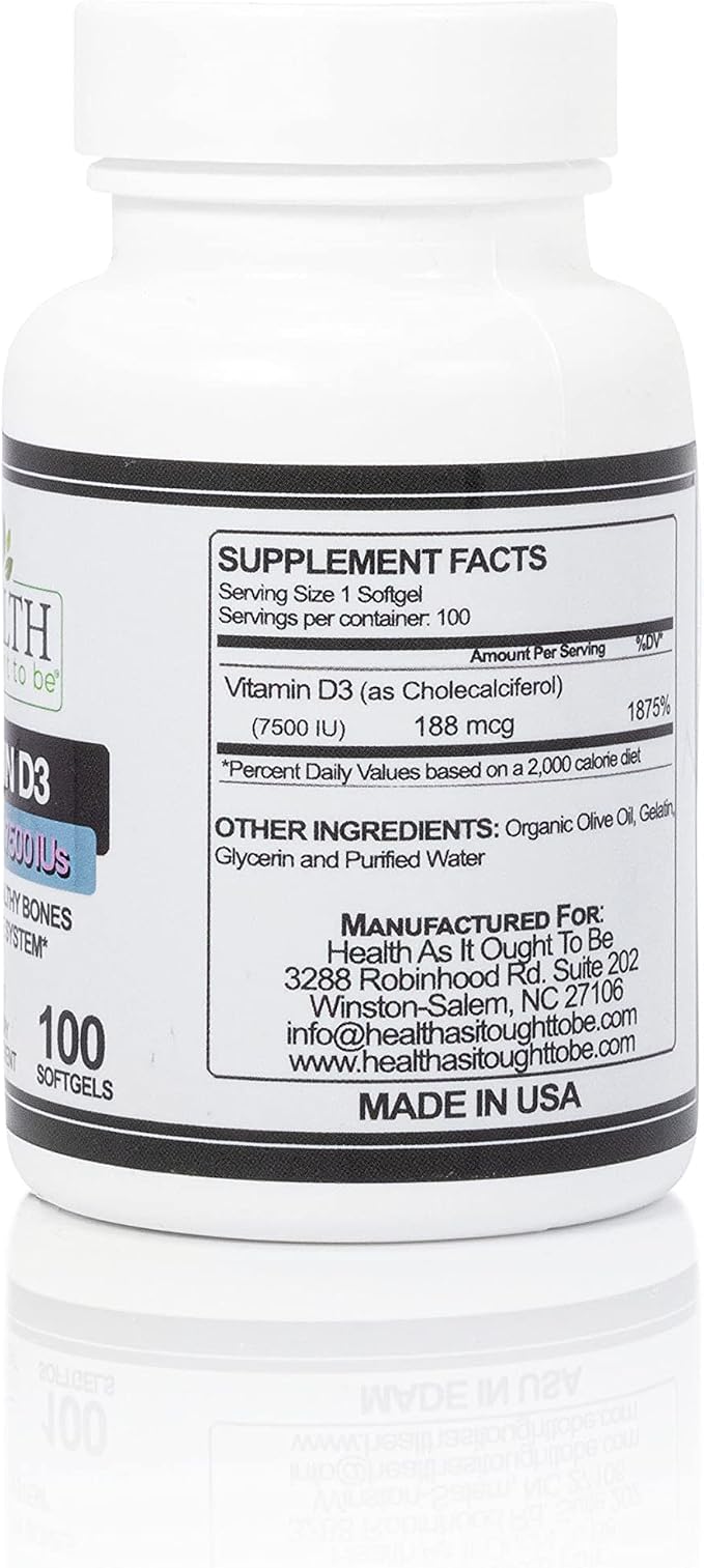 Vitamin D-3 7500 Ius - 100 Softgels