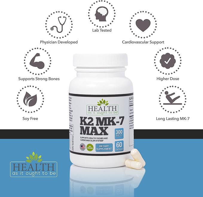 Vitamin K2 Mk-7 Max 300 Mcg - 60 Capsules